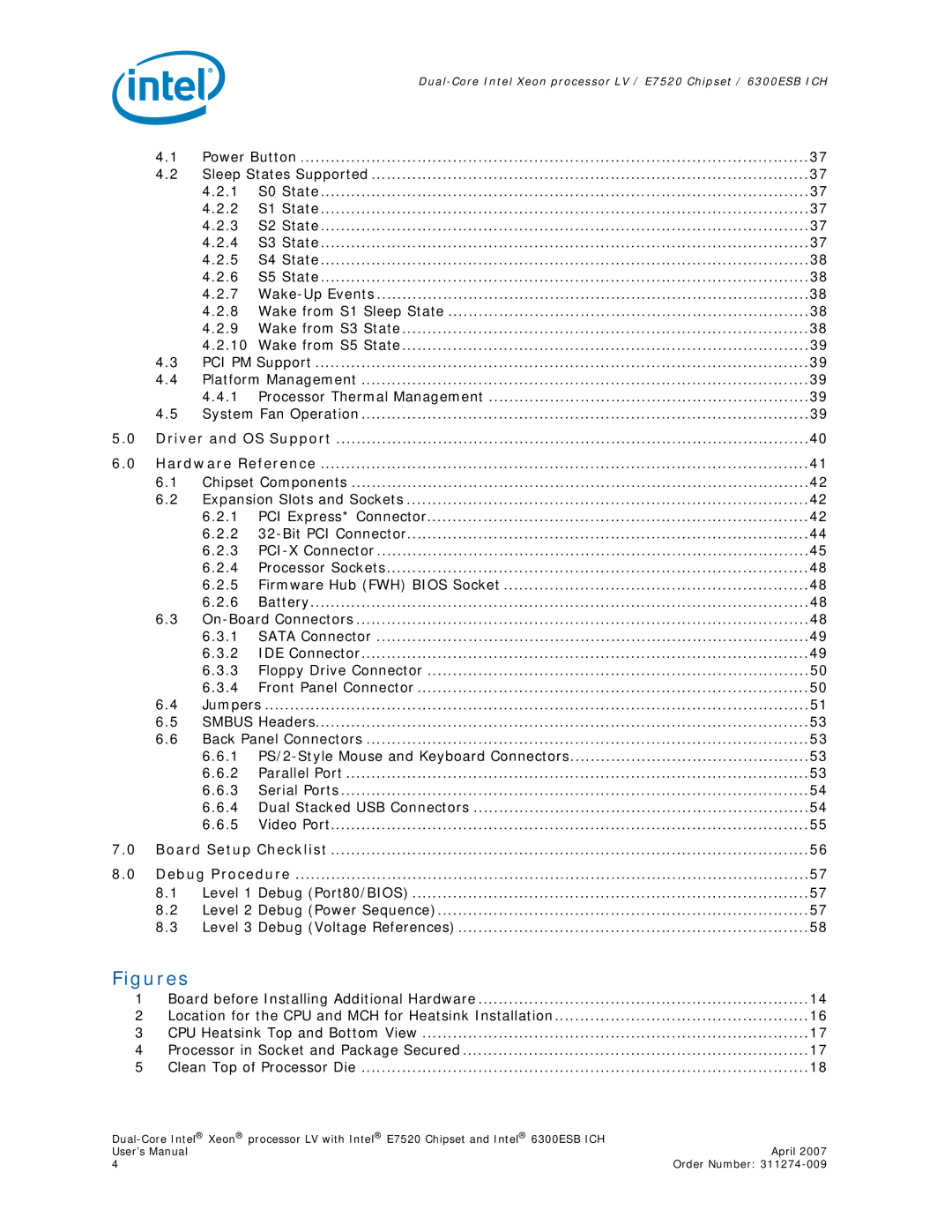 Intel E7520 user manual Figures 