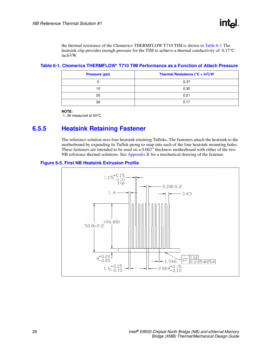 Intel E8500 manual Heatsink Retaining Fastener 