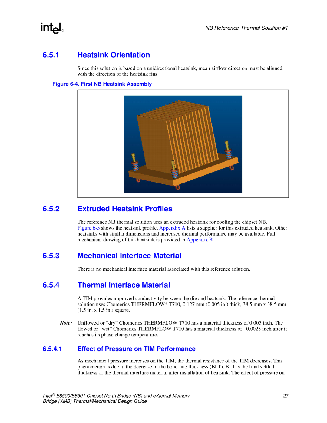 Intel E8501 manual Extruded Heatsink Profiles 