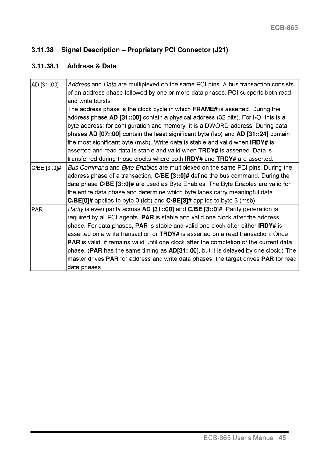 Intel ECB-865 user manual Write bursts 