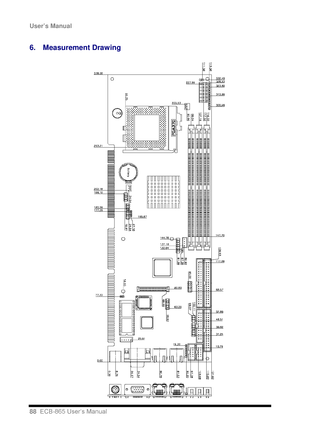 Intel ECB-865 user manual Measurement Drawing 