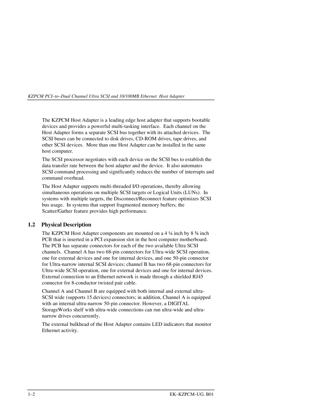 Intel EK-KZPCM-UG manual Physical Description 