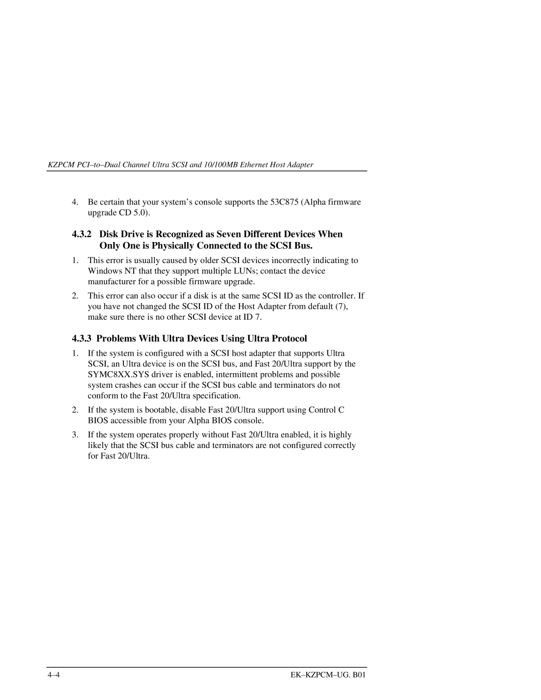 Intel EK-KZPCM-UG manual Problems With Ultra Devices Using Ultra Protocol 