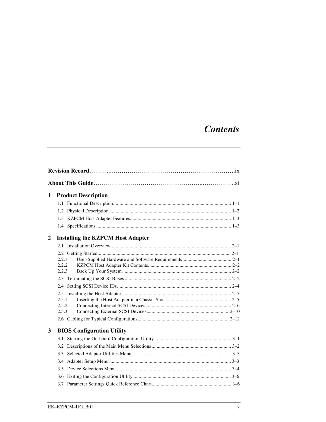 Intel EK-KZPCM-UG manual Contents 