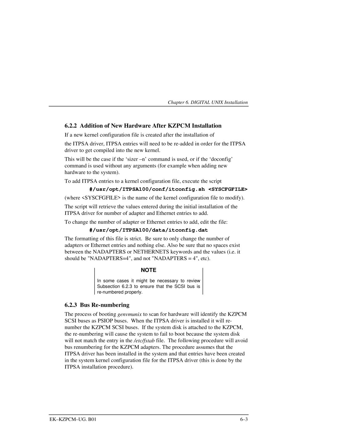 Intel EK-KZPCM-UG manual Addition of New Hardware After Kzpcm Installation, Bus Re-numbering 