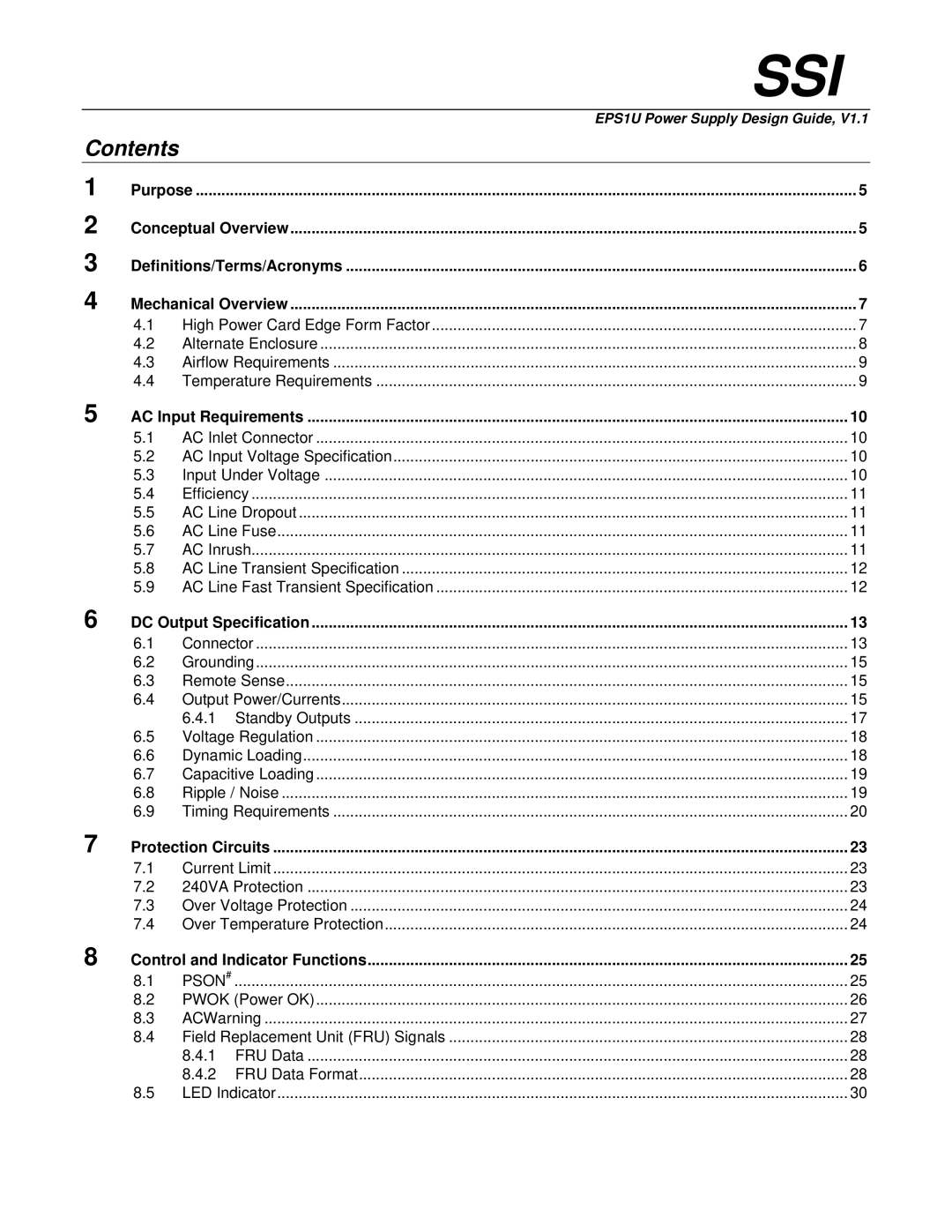 Intel EPS1U manual Contents 