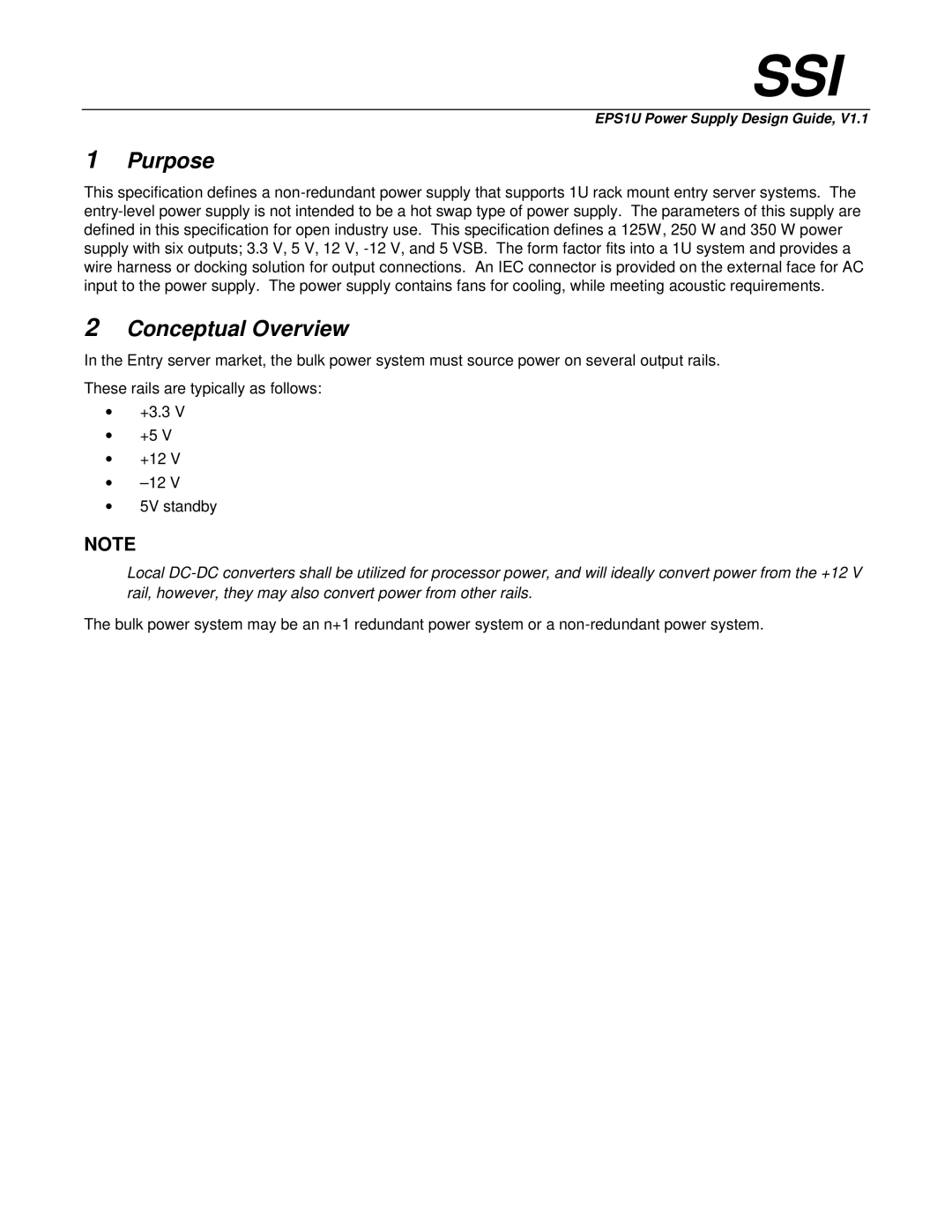 Intel EPS1U manual Purpose, Conceptual Overview 