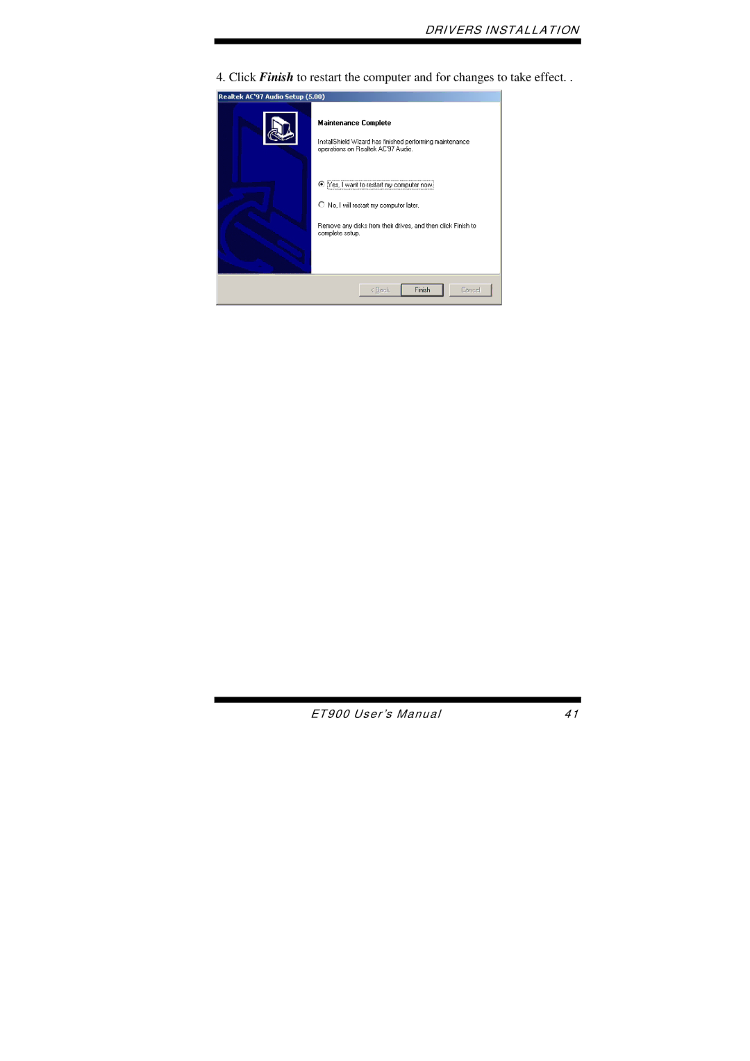 Intel ET900 user manual Drivers Installation 