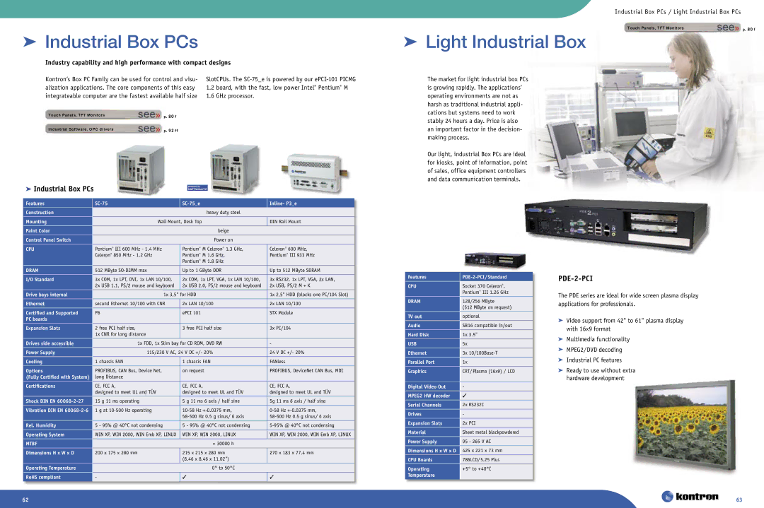 Intel Ethernet Switch Boards manual  Light Industrial Box, Industrial Box PCs / Light Industrial Box PCs 