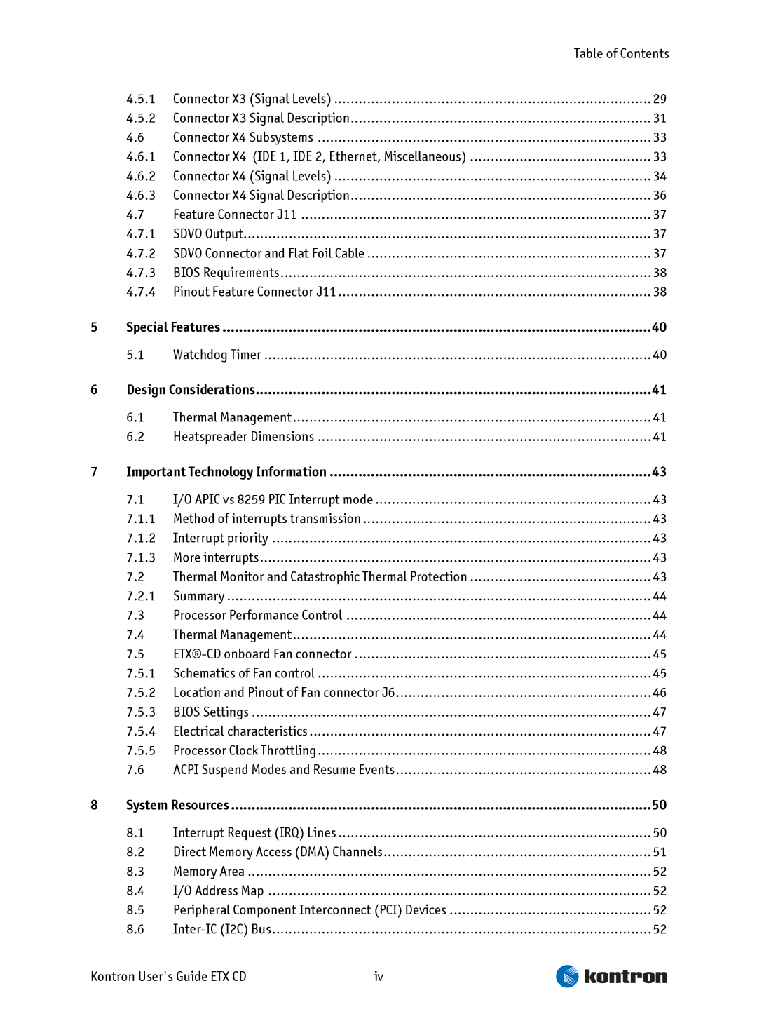 Intel manual Kontron Users Guide ETX CD, Connector X4 IDE 1, IDE 2, Ethernet, Miscellaneous 