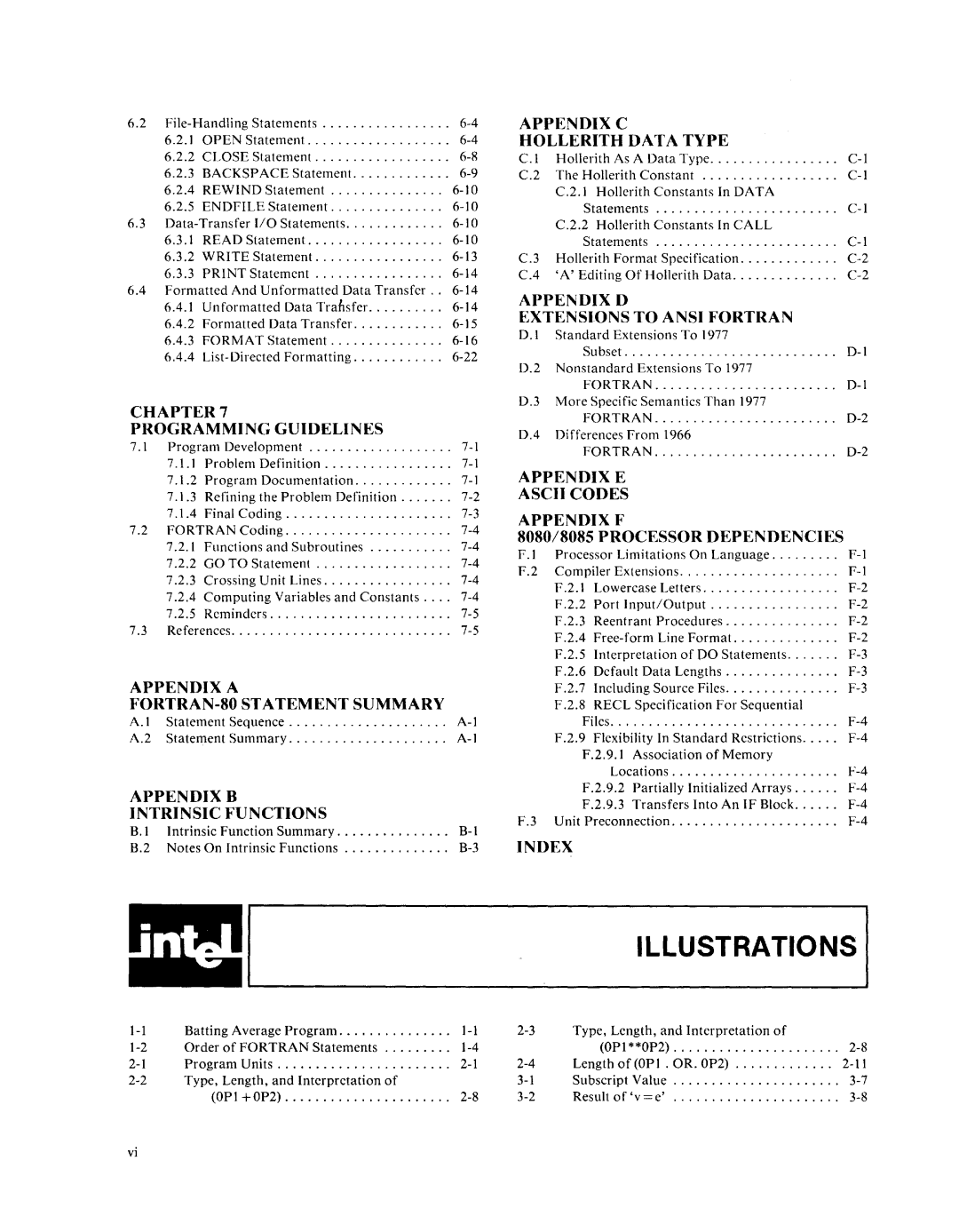 Intel fortran-80 manual Illustrations, Chapter Programming Guidelines 