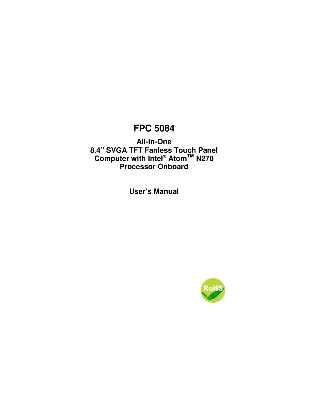 Intel N270, FPC 5084 user manual Fpc 