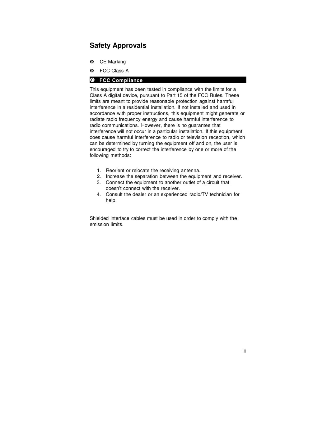 Intel N270, FPC 5084 user manual Safety Approvals, FCC Compliance 