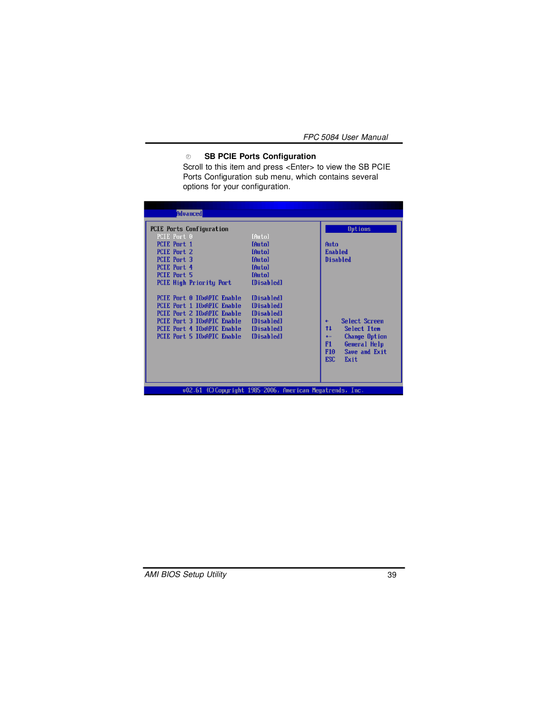 Intel N270, FPC 5084 user manual SB Pcie Ports Configuration 