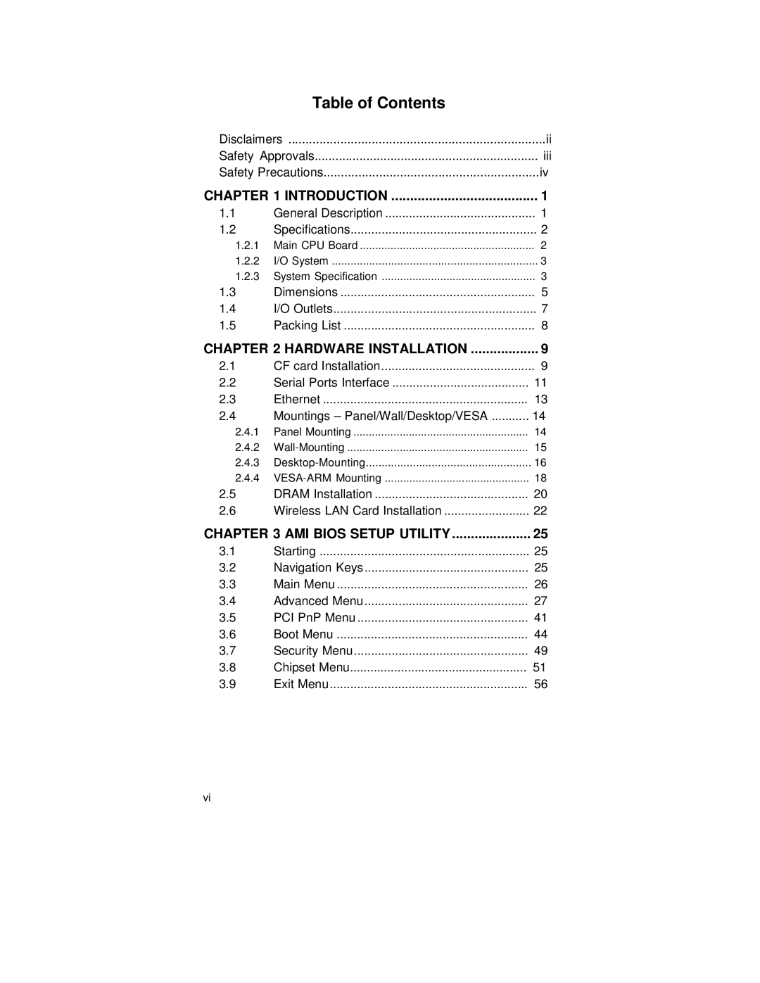 Intel FPC 5084, N270 user manual Table of Contents 