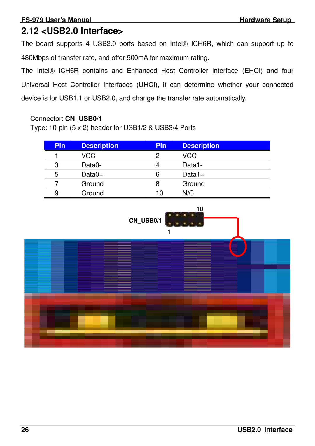 Intel FS-979 user manual 12 USB2.0 Interface 