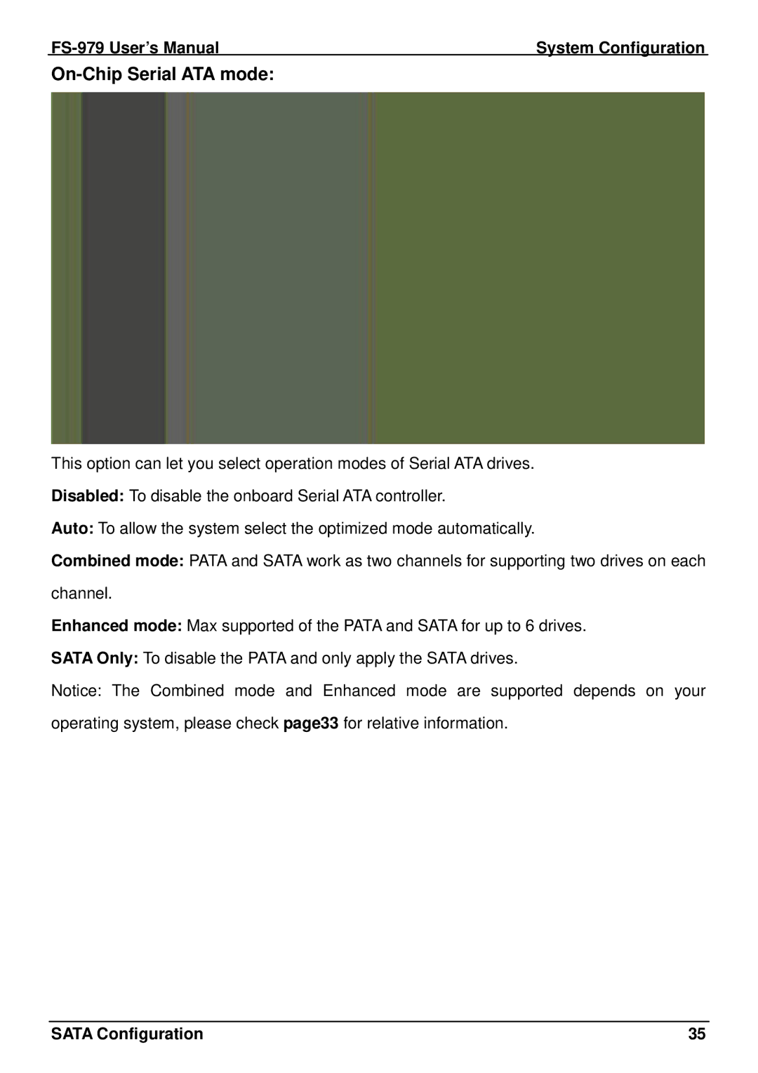 Intel FS-979 user manual On-Chip Serial ATA mode 