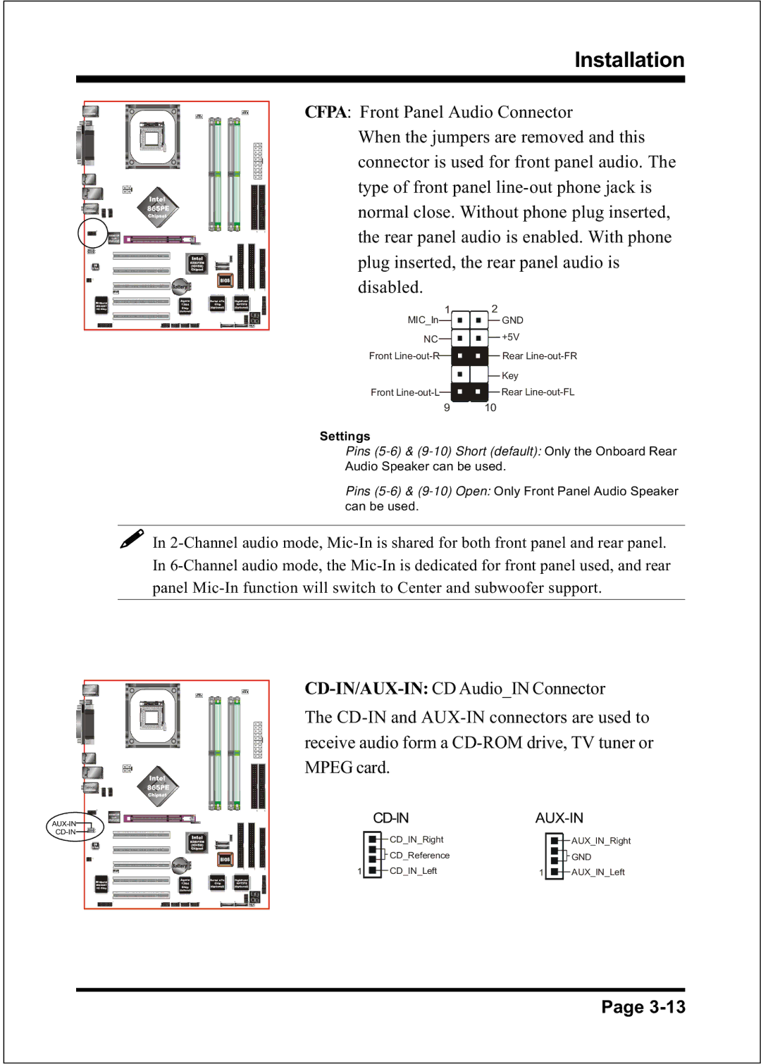 Intel FSB800 / DDR333 (PC2700), FSB800 (PC2700), FSB800 (PC3200), FSB400 / DDR266 (PC2100), FSB533 specifications Cd-Inaux-In 