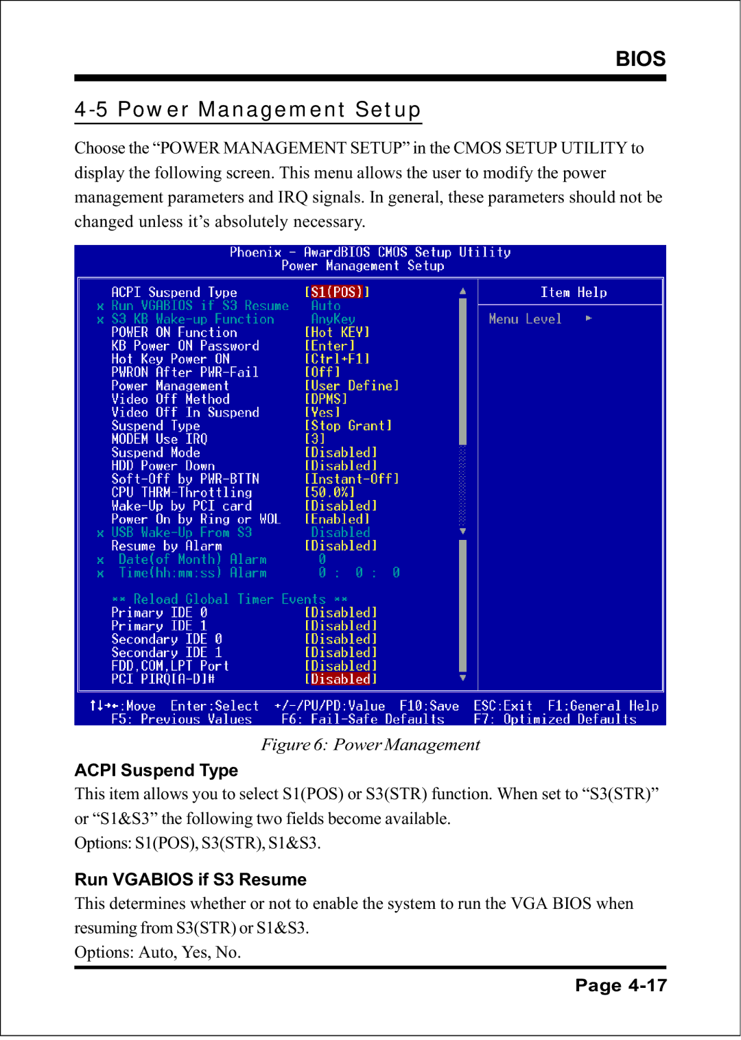 Intel FSB800 / DDR400 (PC3200), FSB800 (PC2700), FSB800 / DDR333 (PC2700), FSB800 (PC3200), FSB533 Power Management Setup 