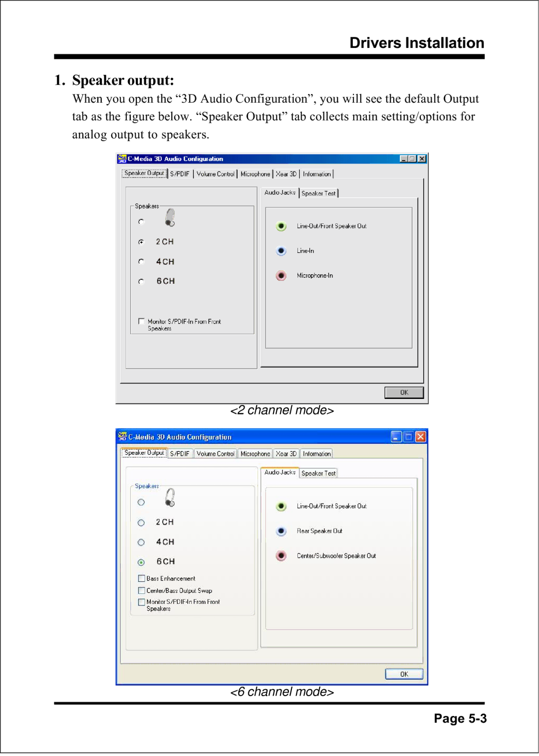 Intel FSB400 / DDR266 (PC2100), FSB800 (PC2700), FSB800 / DDR333 (PC2700), FSB533 Drivers Installation Speaker output 