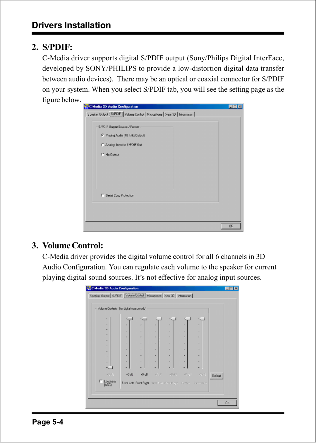 Intel FSB533, FSB800 (PC2700), FSB800 / DDR333 (PC2700), FSB800 (PC3200) Drivers Installation Pdif, Volume Control 