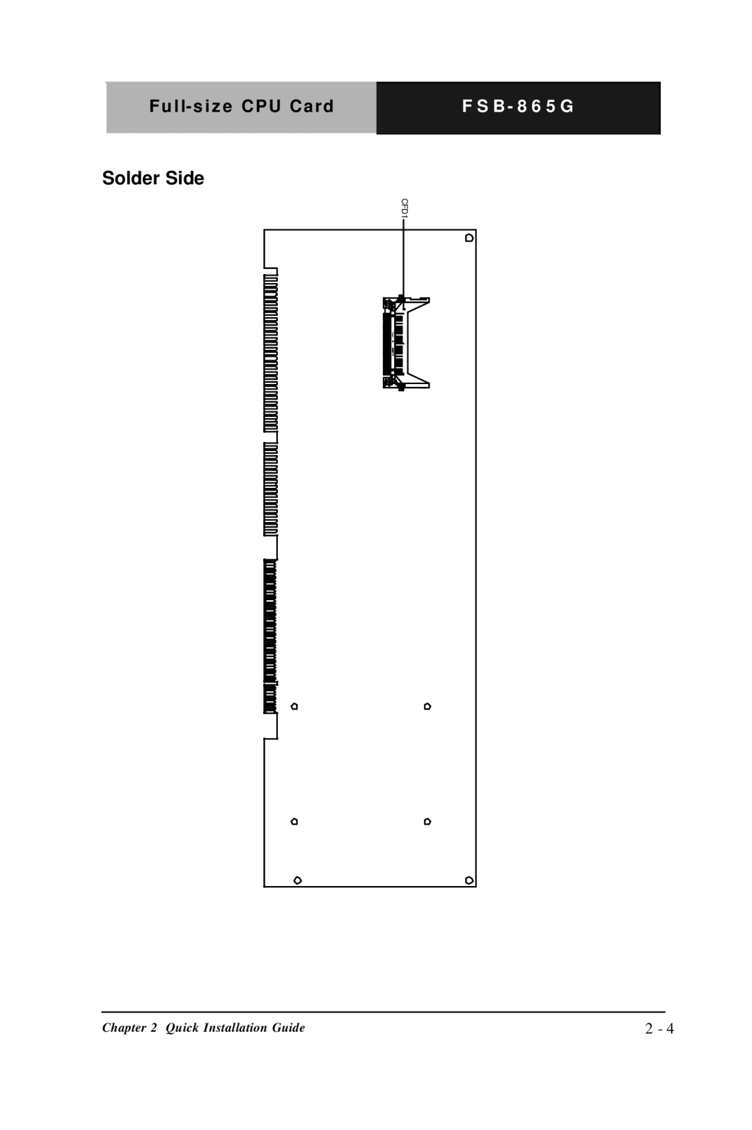 Intel Full-size CPU Card, FSB- 865G manual Solder Side 