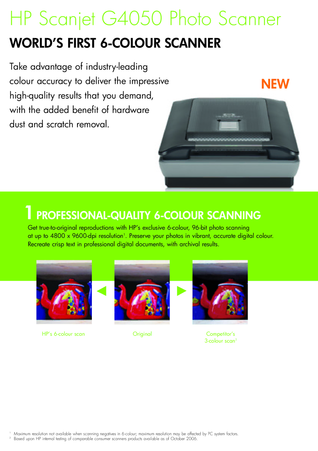 Intel G3010, G4010, 2400 manual HP Scanjet G4050 Photo Scanner, WORLD’S First 6-COLOUR Scanner 