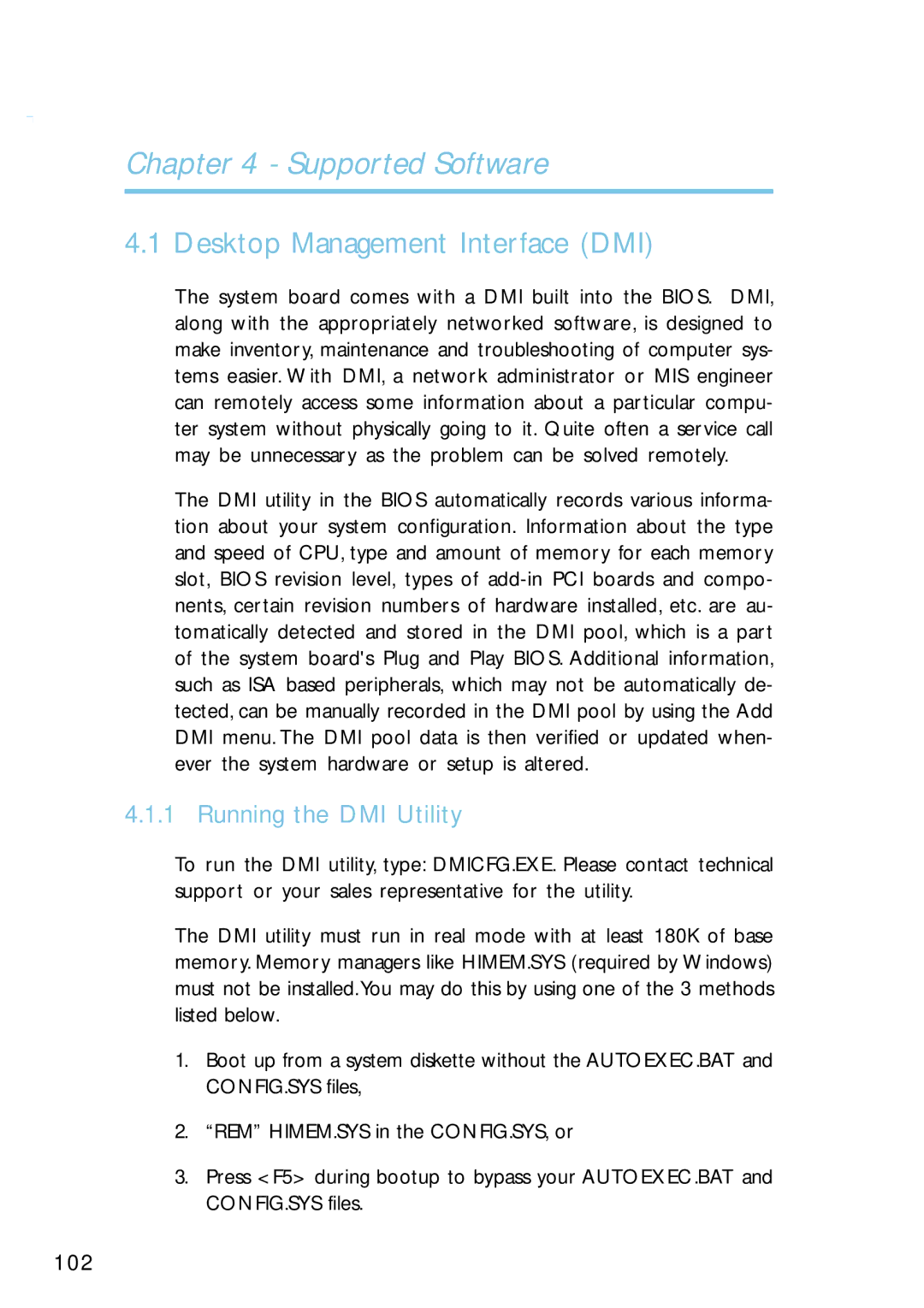 Intel G4H875-B, G4H875-N, G4H875-C user manual Desktop Management Interface DMI, Running the DMI Utility 