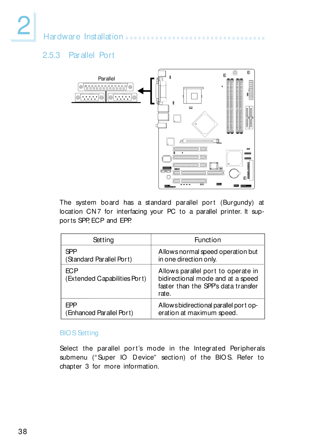 Intel G4H875-C, G4H875-B, G4H875-N user manual Hardware Installation Parallel Port, Epp 