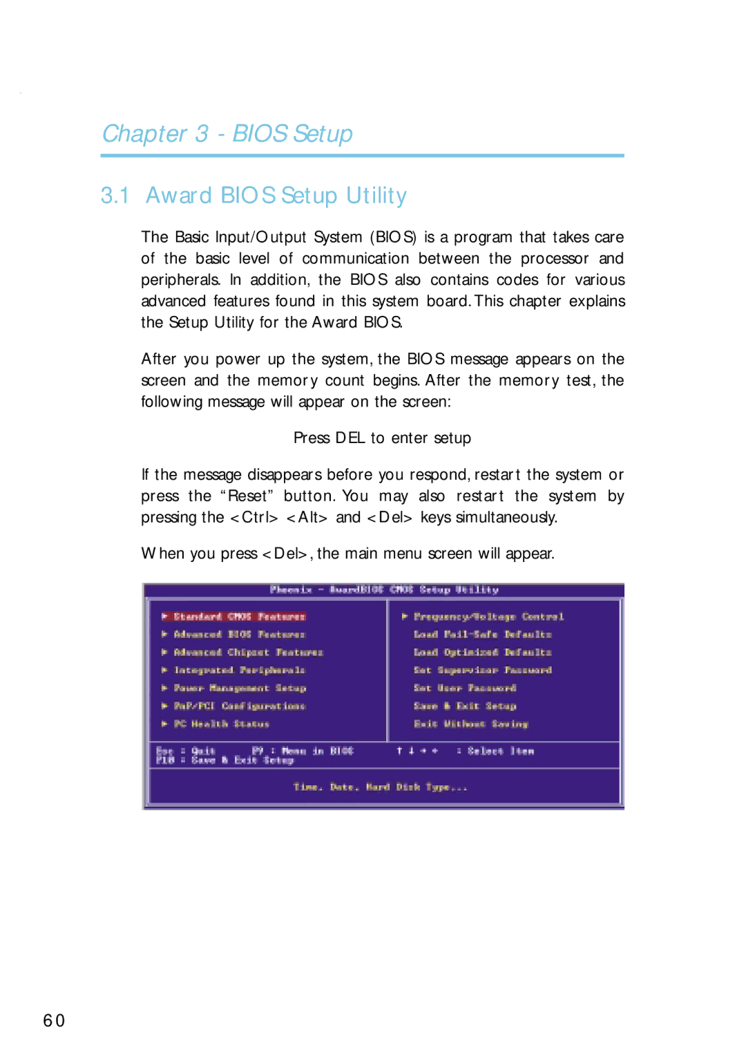 Intel G4H875-B, G4H875-N, G4H875-C user manual Award Bios Setup Utility 