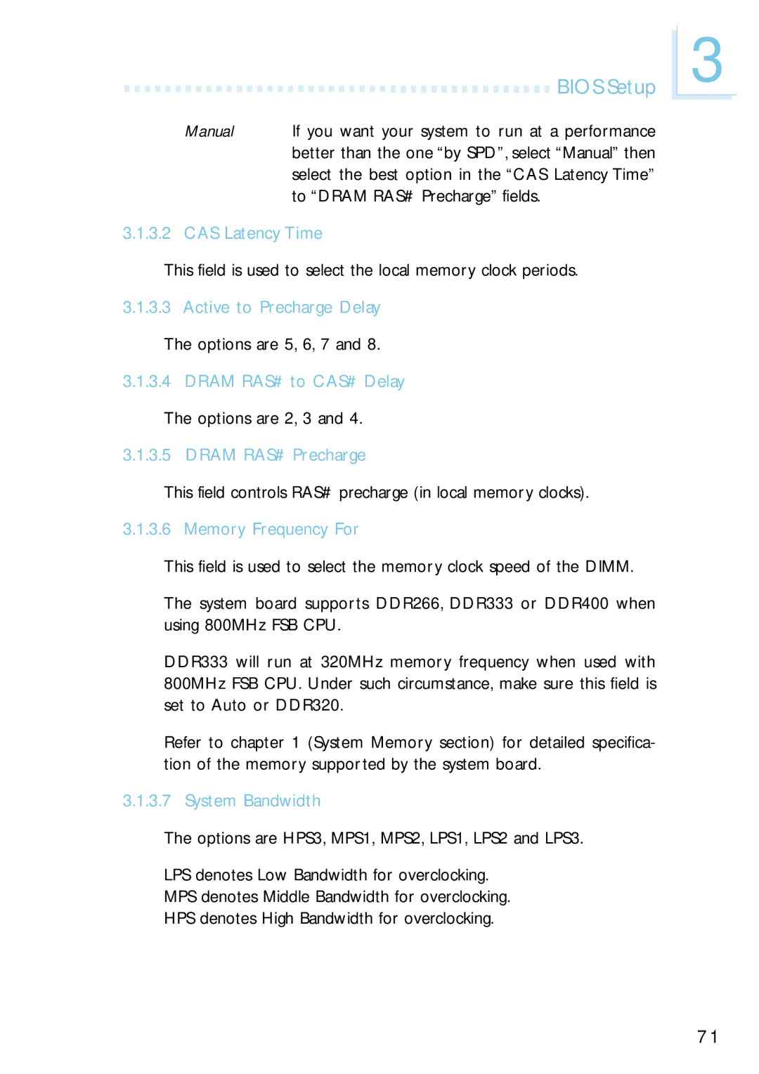 Intel G4H875-C CAS Latency Time, Active to Precharge Delay, Dram RAS# to CAS# Delay, Dram RAS# Precharge, System Bandwidth 