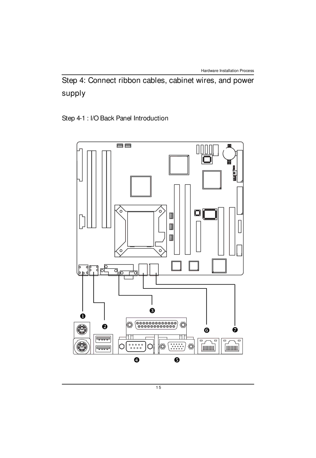 Intel GA-4MXSV user manual Connect ribbon cables, cabinet wires, and power supply, I/O Back Panel Introduction 