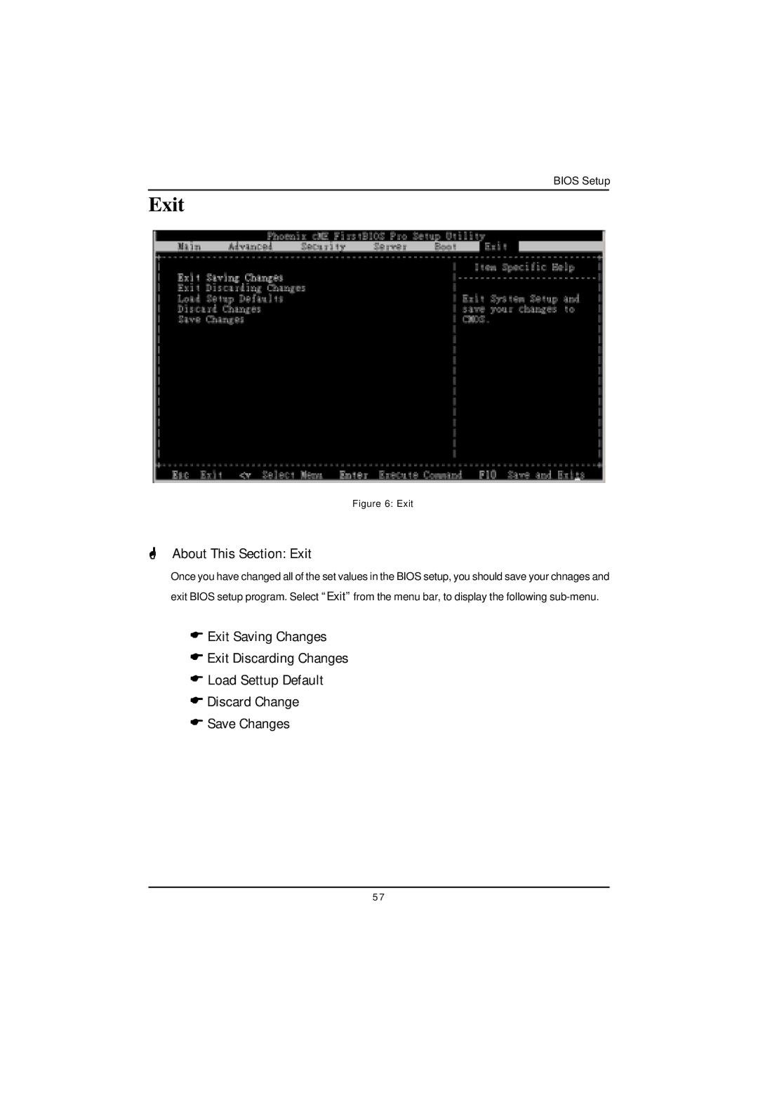 Intel GA-4MXSV user manual About This Section Exit 