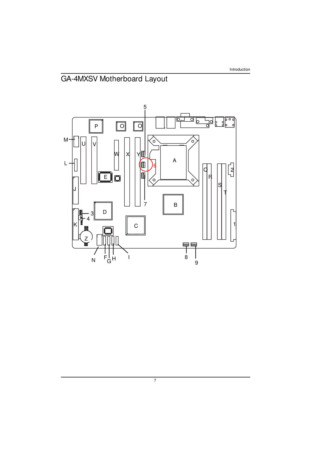 Intel user manual GA-4MXSV Motherboard Layout, G H 