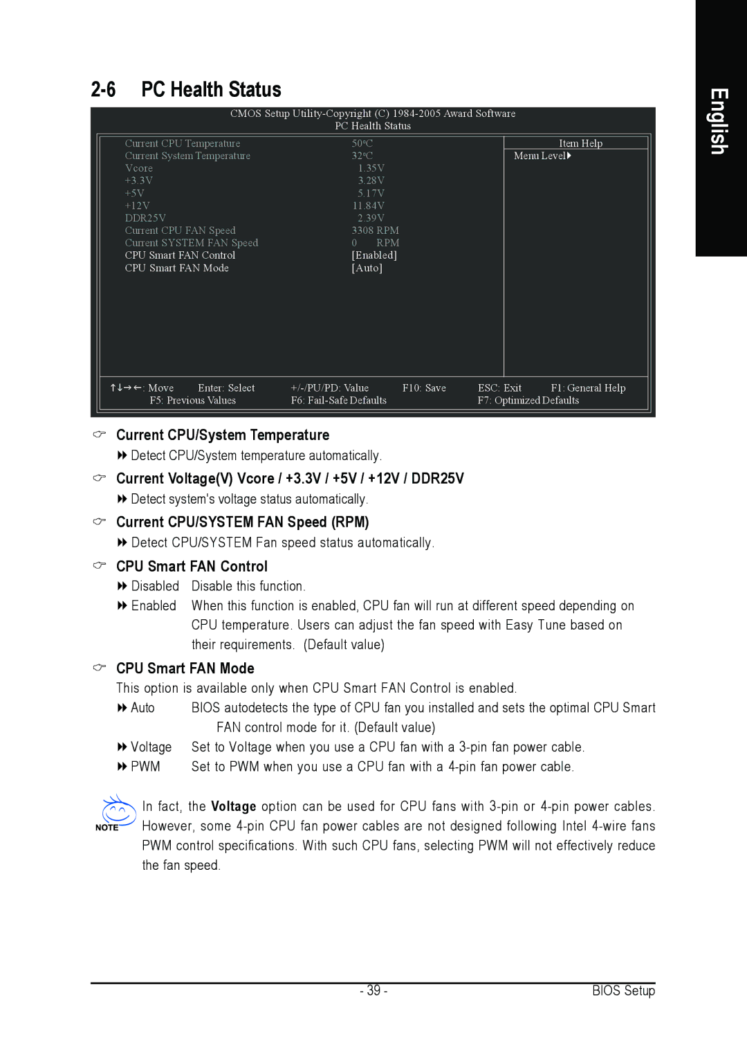 Intel GA-8I865GVMK-775 user manual PC Health Status 