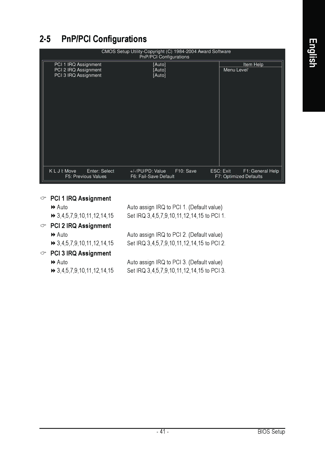 Intel GA-8I915G DUO user manual PnP/PCI Configurations, PCI 1 IRQ Assignment 