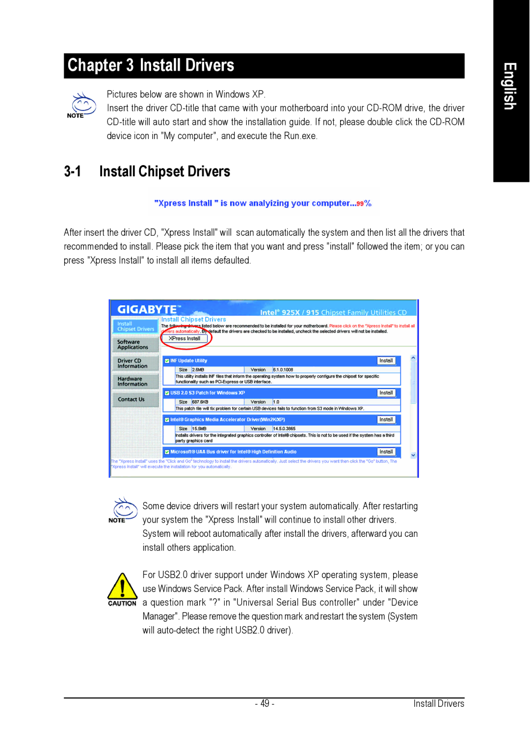 Intel GA-8I915G DUO user manual Install Drivers, Install Chipset Drivers 