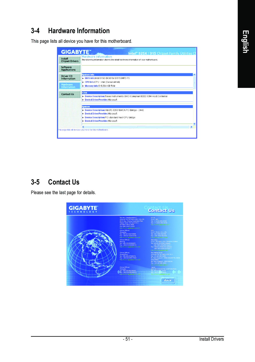 Intel GA-8I915G-MFD user manual Hardware Information, Contact Us 