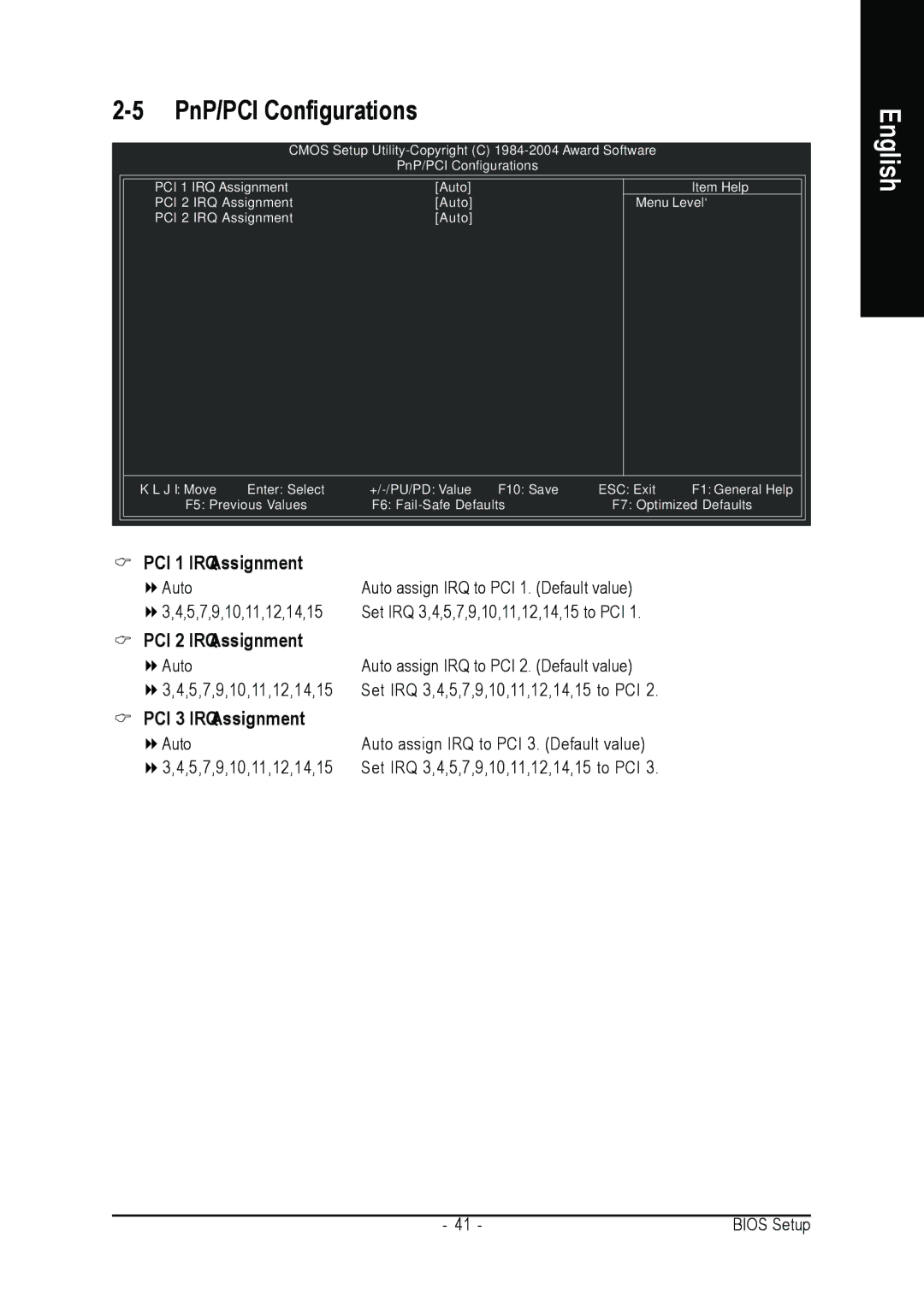 Intel GA-8I915PL-G user manual PnP/PCI Configurations, PCI 1 IRQ Assignment 