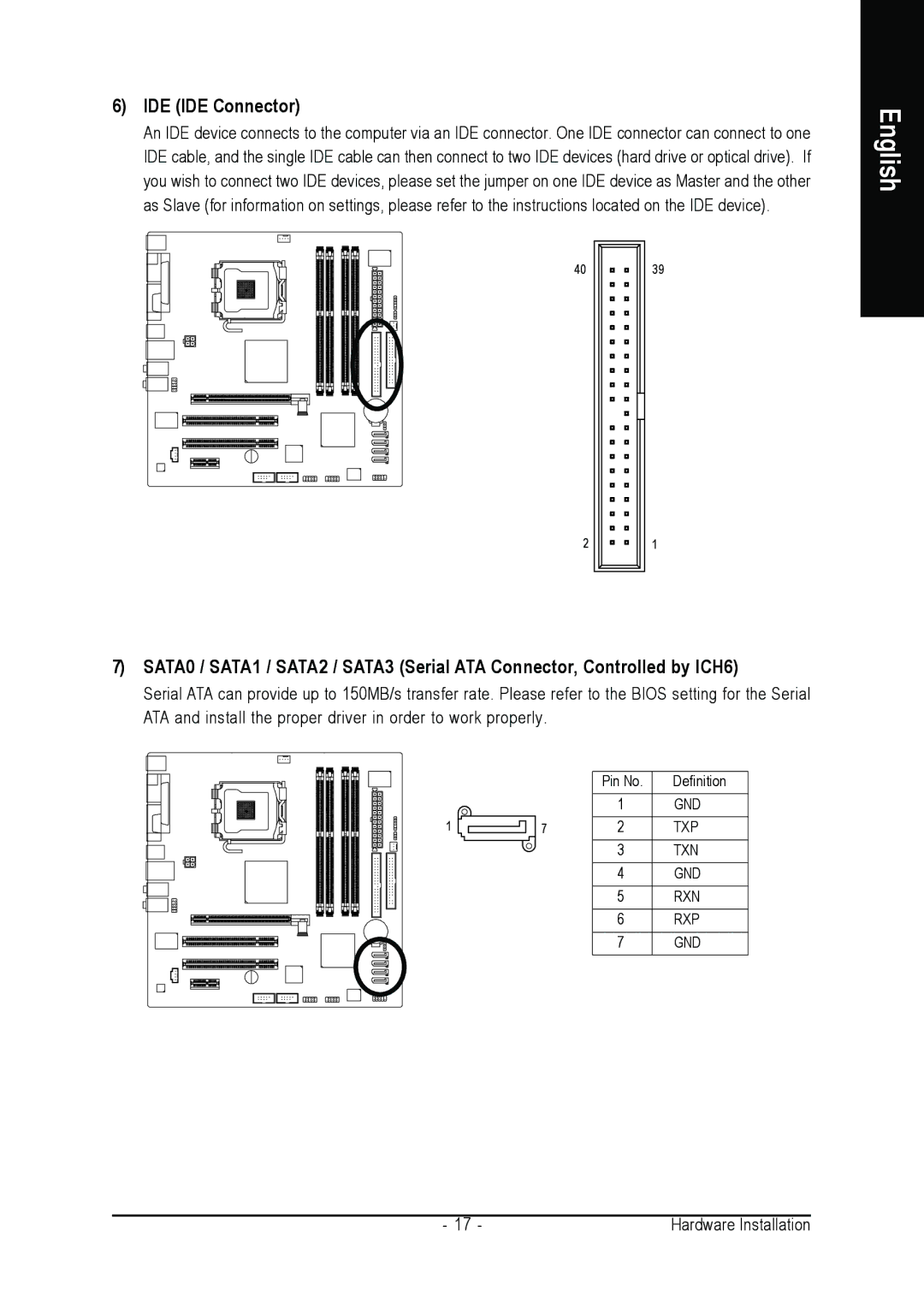 Intel GA-8I915PM-FS user manual IDE IDE Connector 