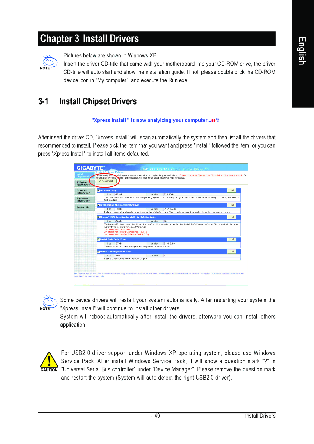 Intel GA-8I945GZME-RH user manual Install Drivers, Install Chipset Drivers 