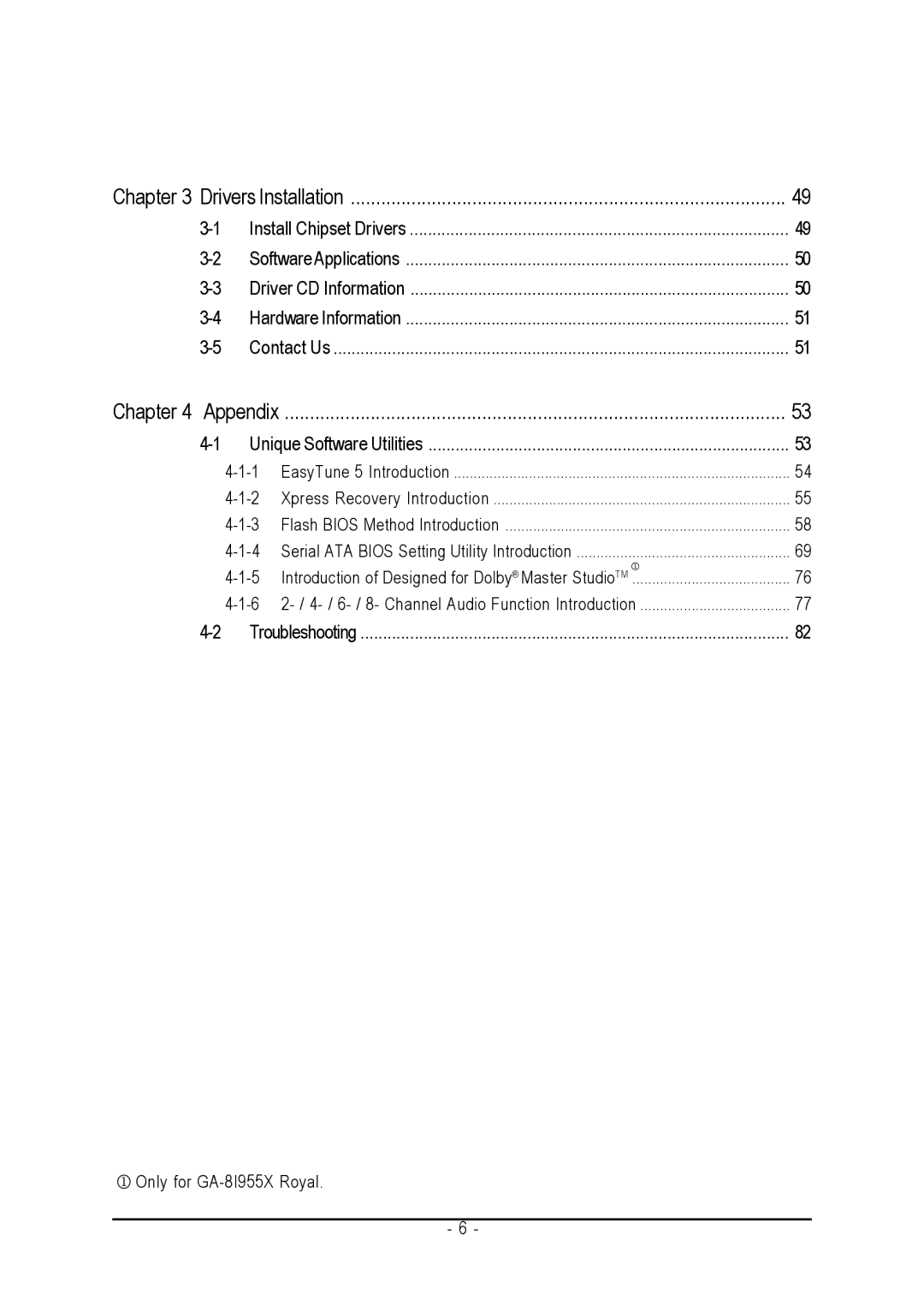 Intel GA-8I955X ROYAL, GA-8I955X PRO user manual Drivers Installation 