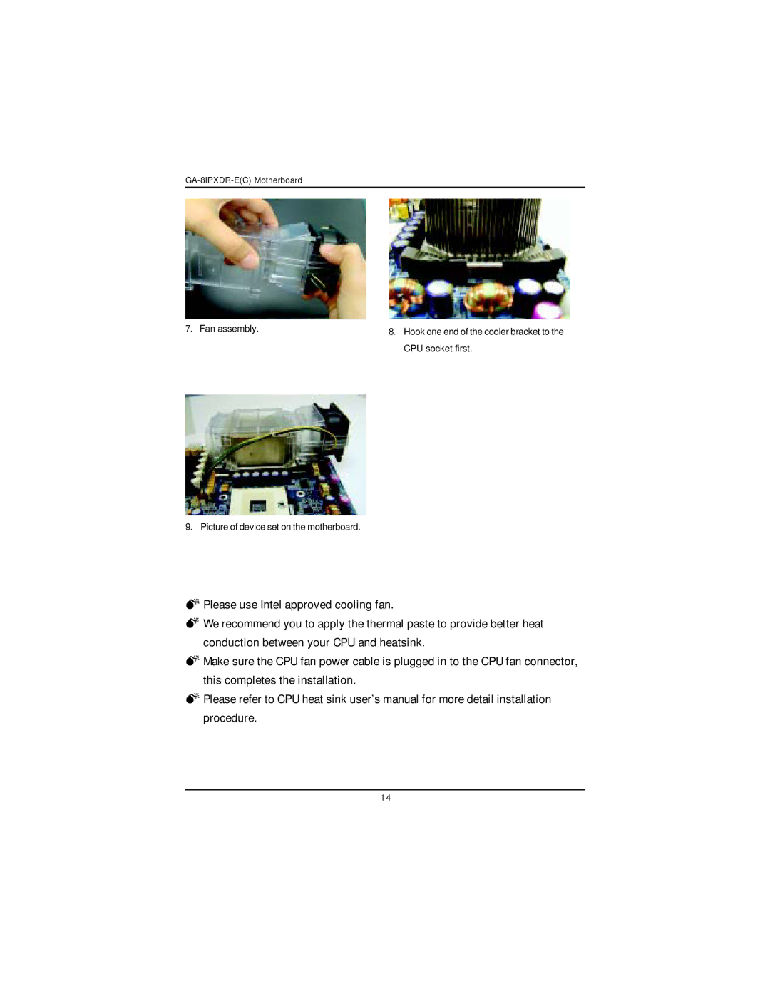 Intel user manual GA-8IPXDR-EC Motherboard 