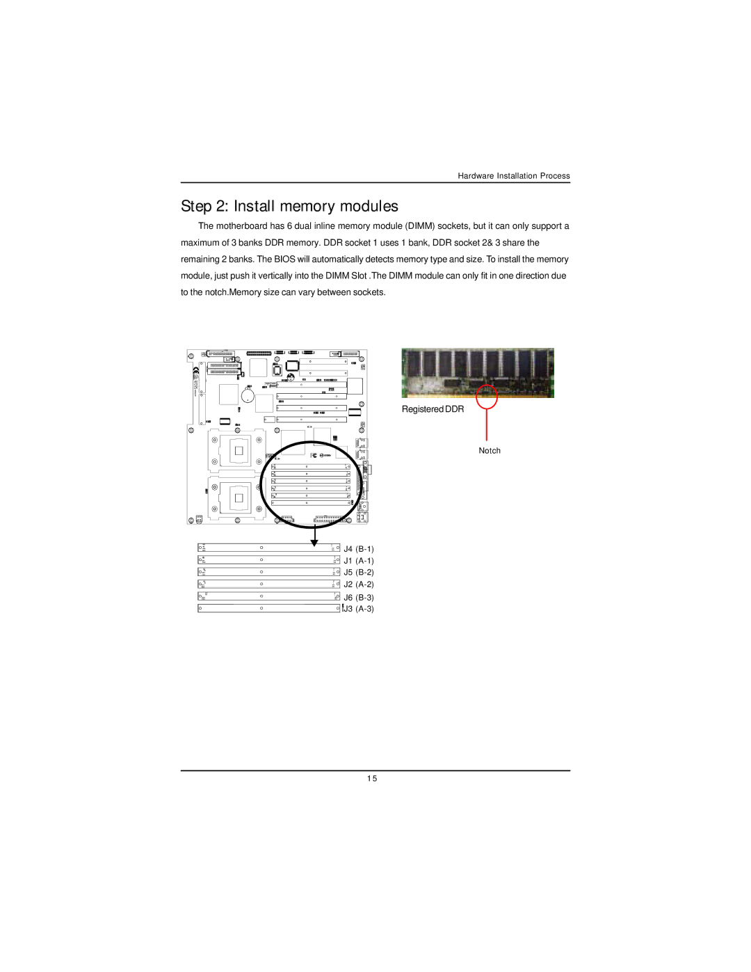 Intel GA-8IPXDR-E user manual Install memory modules 