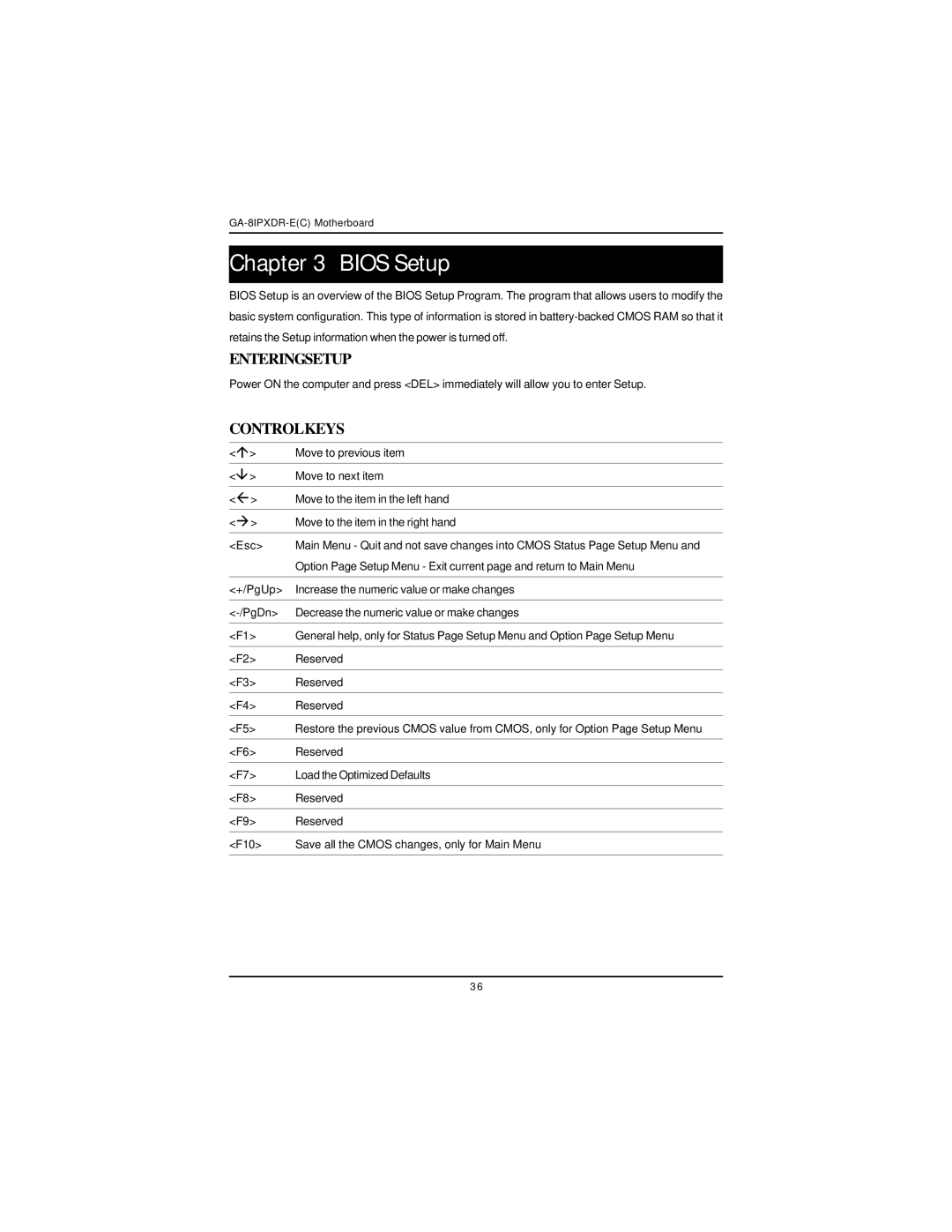 Intel GA-8IPXDR-E user manual Bios Setup 