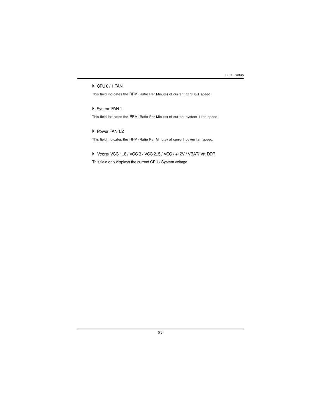 Intel GA-8IPXDR-E user manual ` CPU 0 / 1 FAN, ` System FAN, ` Power FAN 1/2 