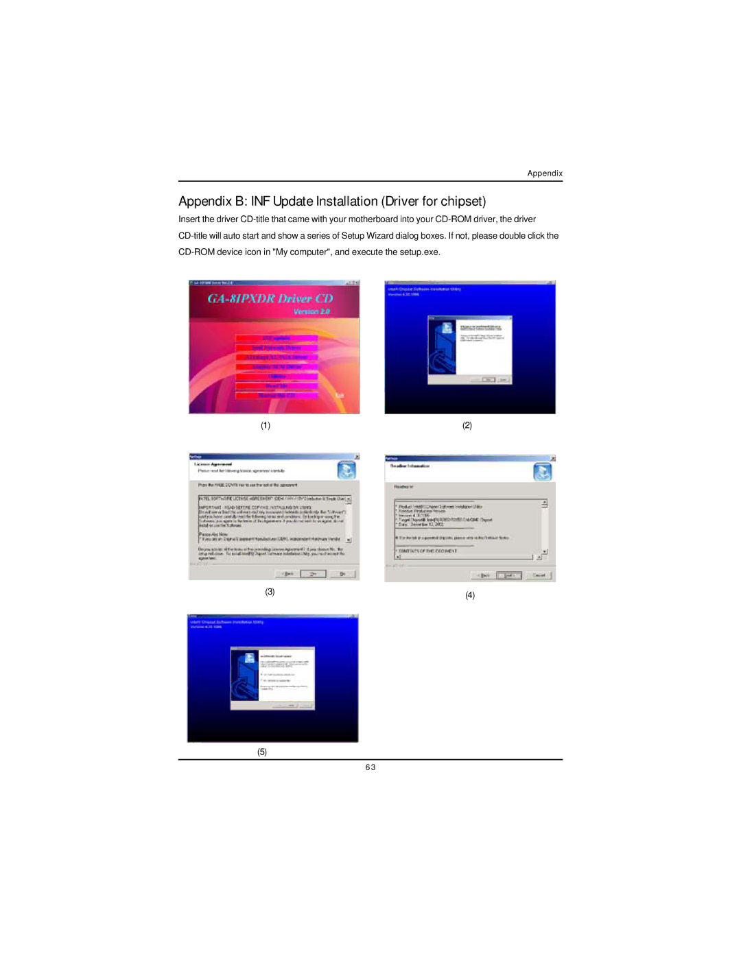 Intel GA-8IPXDR-E user manual Appendix B INF Update Installation Driver for chipset 