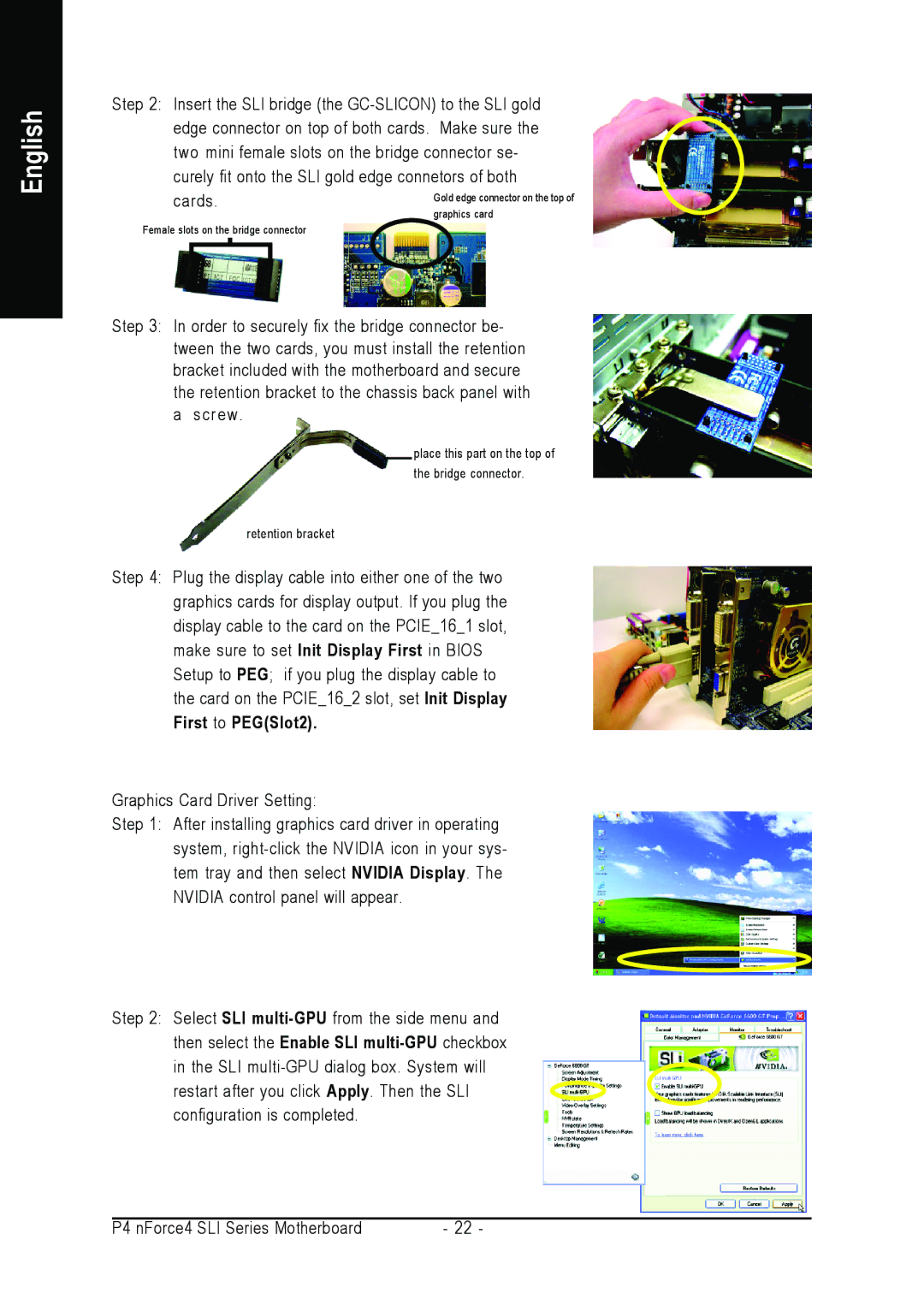 Intel GA-8N-SLI ROYAL, GA-8N-SLI PRO user manual Graphics card 