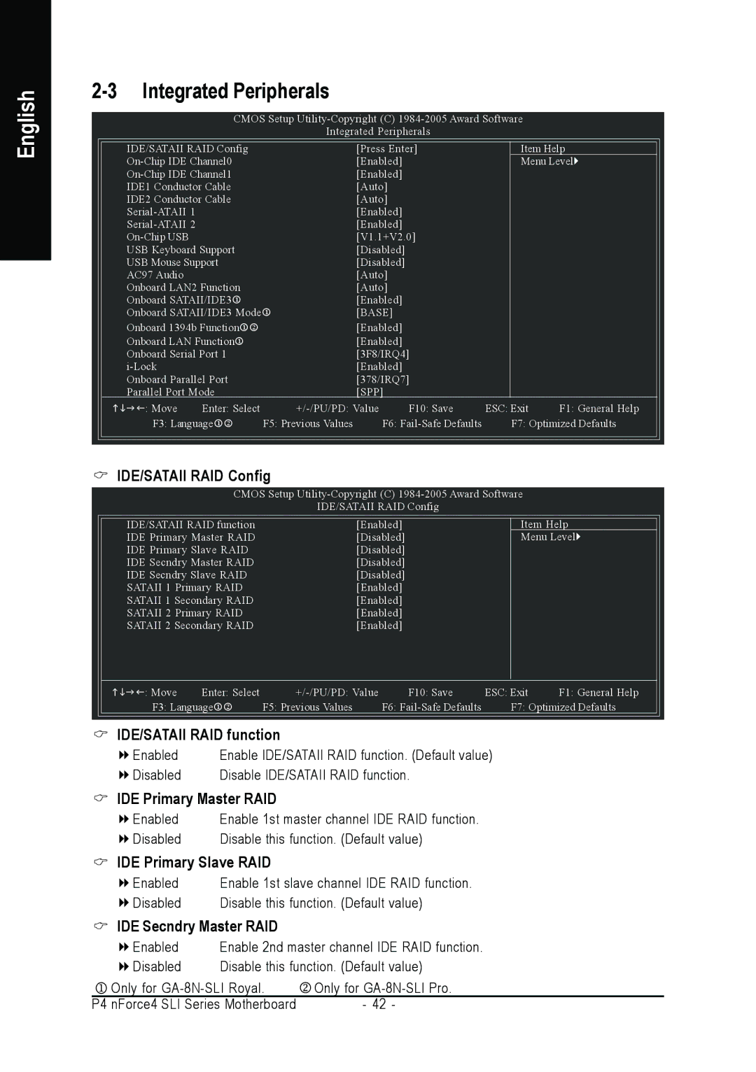 Intel GA-8N-SLI ROYAL, GA-8N-SLI PRO user manual Integrated Peripherals, Base 