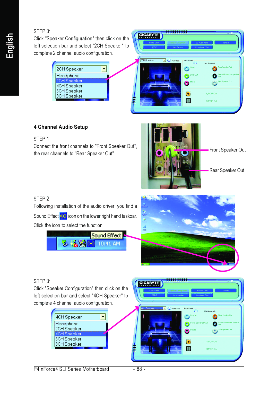 Intel GA-8N-SLI ROYAL, GA-8N-SLI PRO user manual Channel Audio Setup 